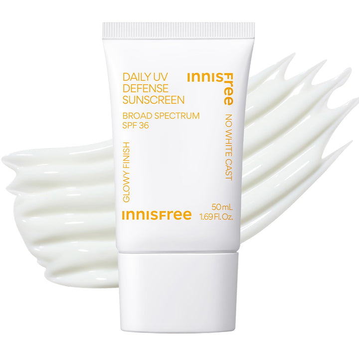 innisfree front packaging showing compact sunscreen bottle and brand benefits