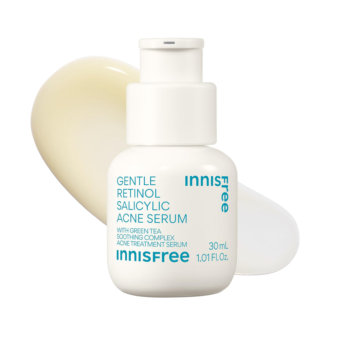 innisfree front bottle shows packaging and gentle acne treatment benefit