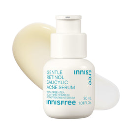 innisfree front bottle shows packaging and gentle acne treatment benefit