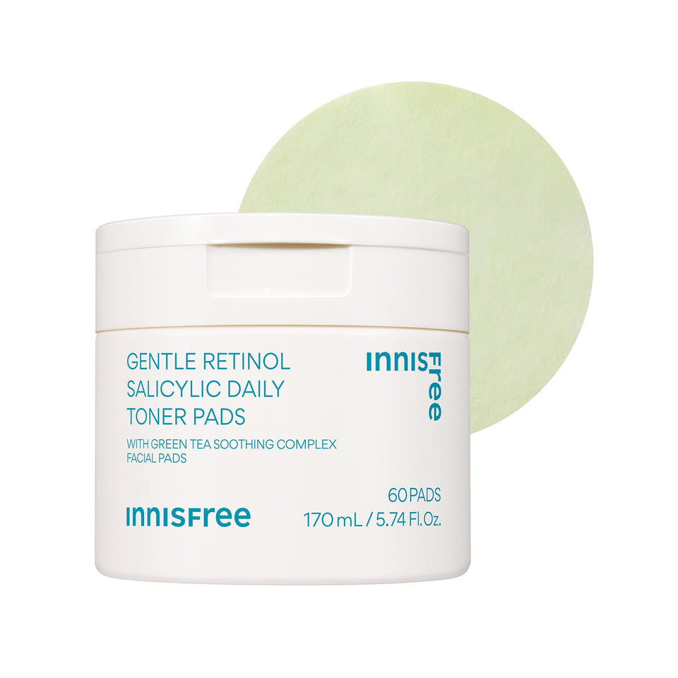 innisfree front packaging showing biodegradable toner pads and product benefit