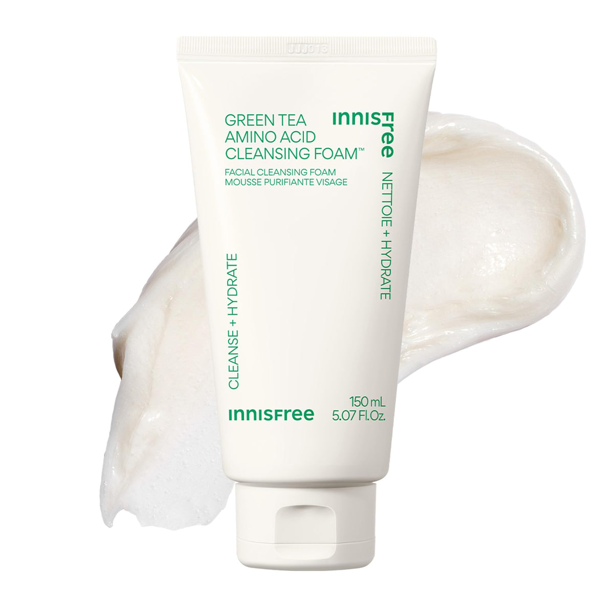 innisfree front packaging showing cleanser and brand, highlights gentle formula