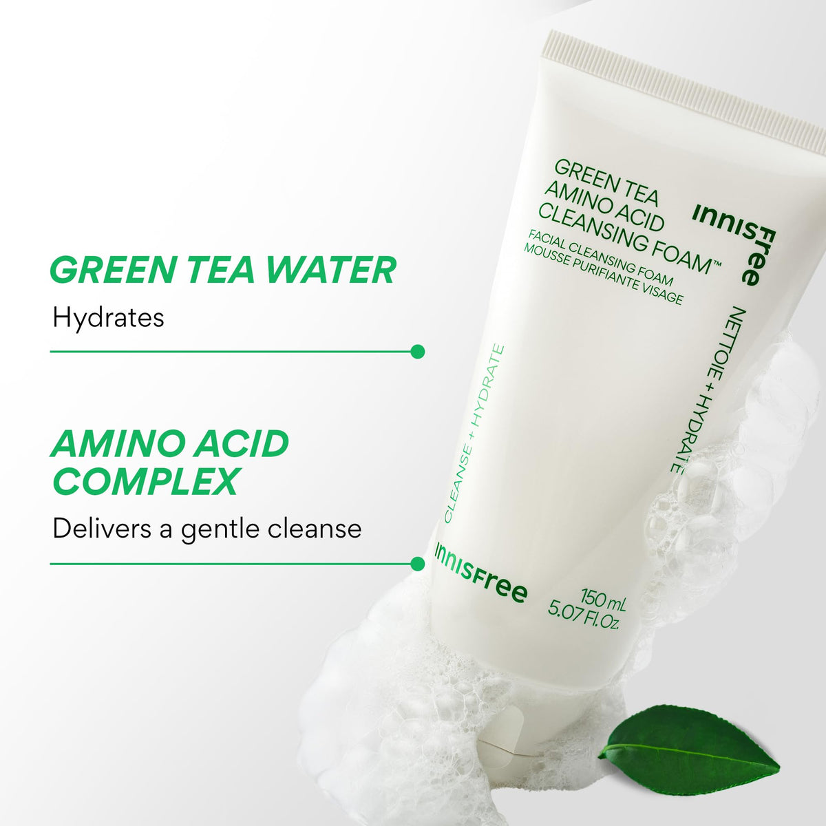 innisfree rich lather on hand demonstrating effective cleansing without dryness