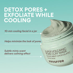 innisfree mint chocolate volcanic ash capsules detail showing pore-clearing benefit