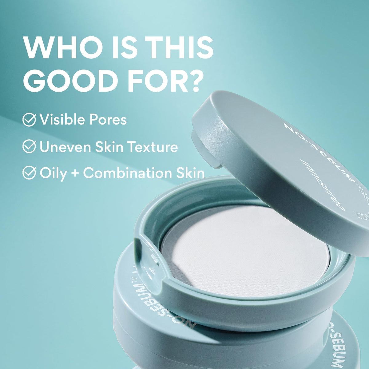 innisfree applying powder to T-zone illustrating instant shine reduction benefit