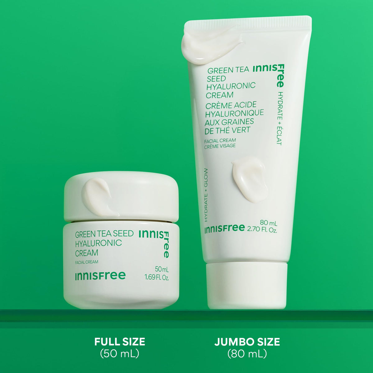 innisfree open jar close-up showing silky cream texture for fast absorption