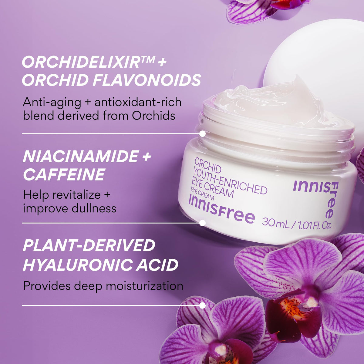 innisfree applying eye cream under-eye for depuffing and brightening