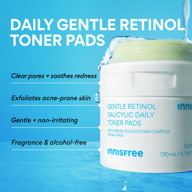 innisfree close-up of pad texture soaked in serum for gentle exfoliation