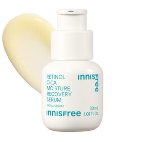 innisfree retinol cica serum front packaging showing label and bottle benefits