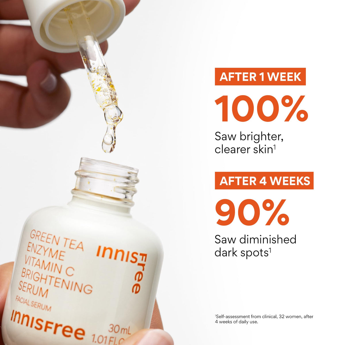 innisfree bottle next to coin showing 1.01 fl oz size for scale