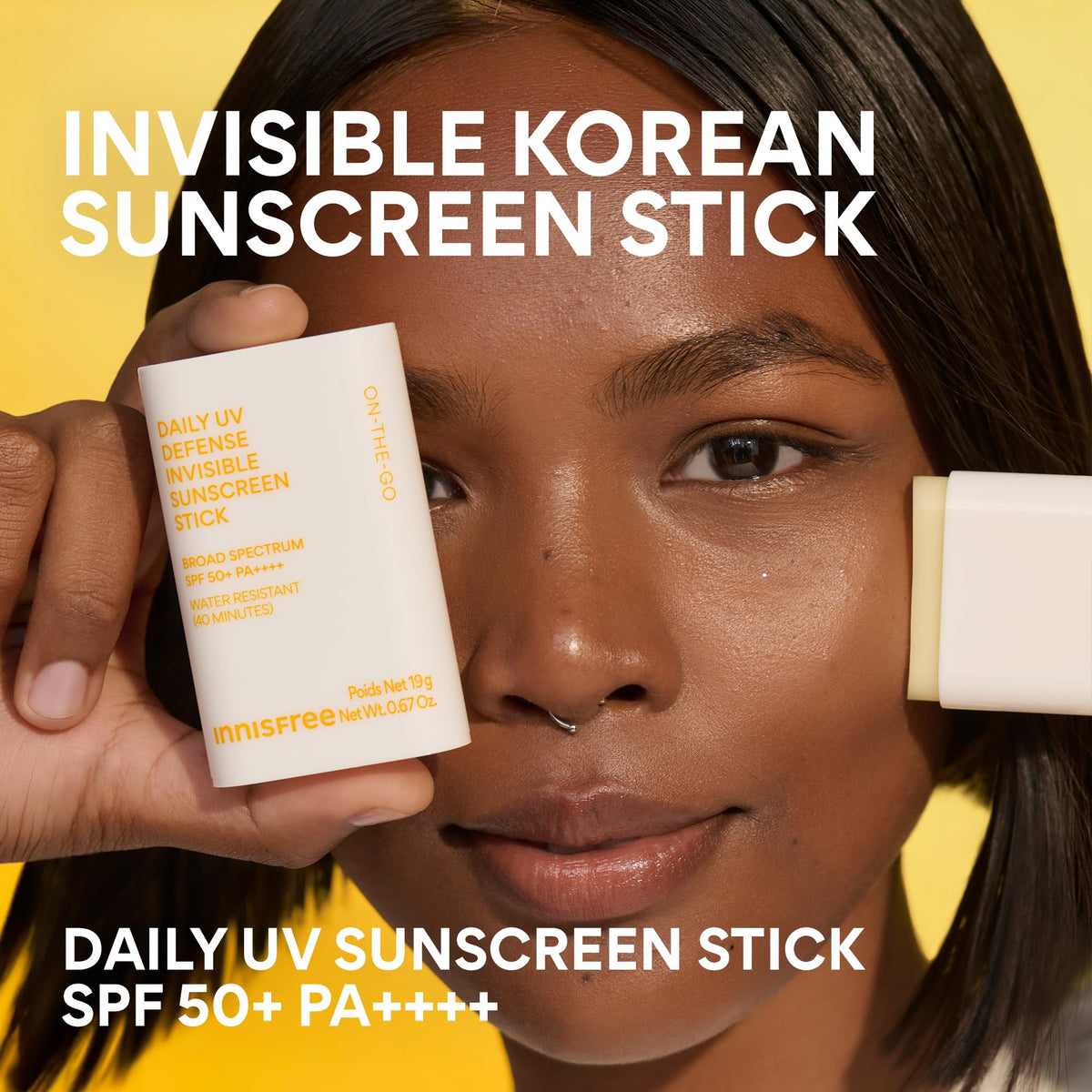innisfree sunscreen stick inside beach bag ready for travel and on-the-go protection