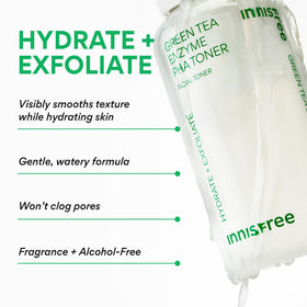 innisfree close-up of toner texture droplet, highlights lightweight hydrating feel