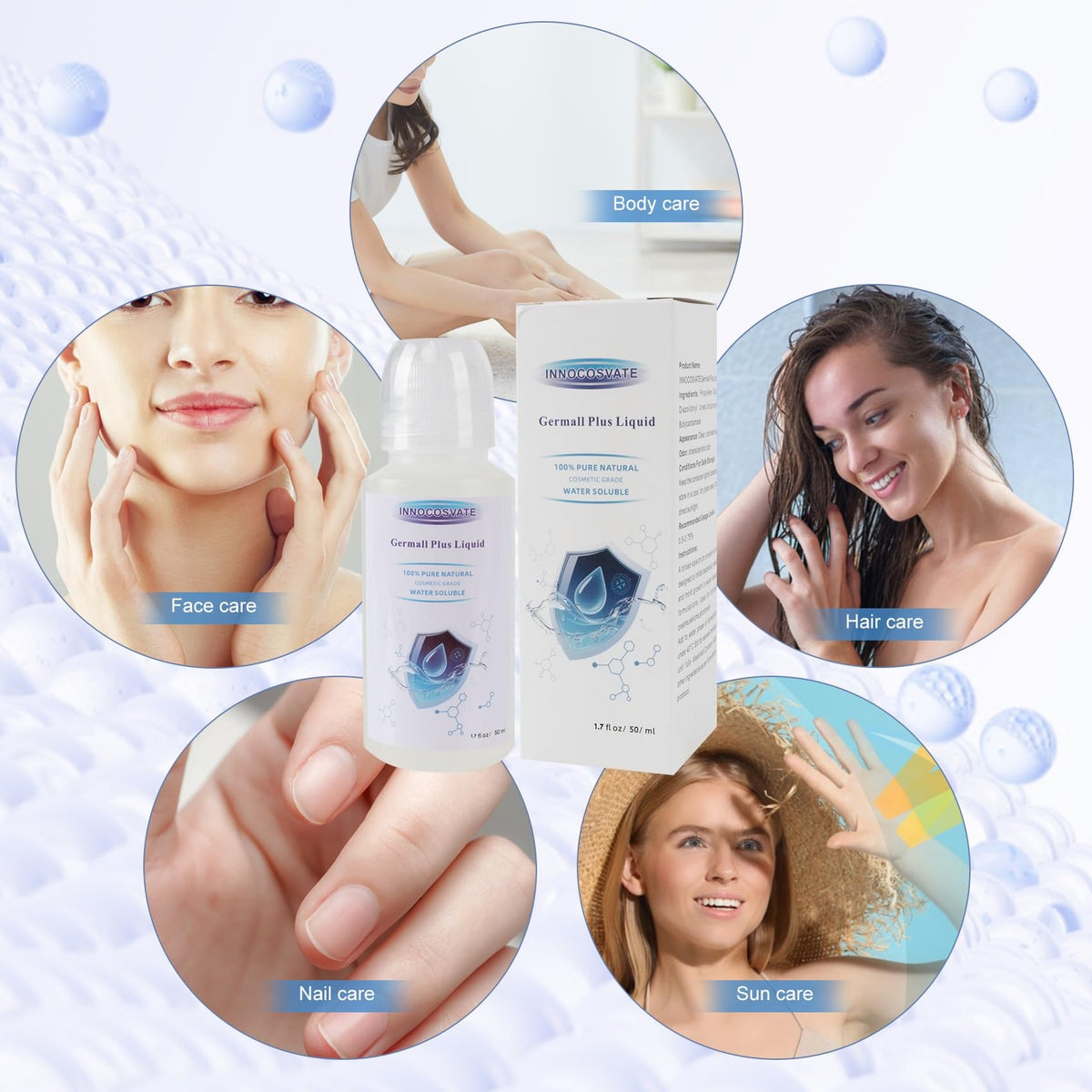 INNOCOSVATE Germall Plus being added to lotion illustrating faster dispersion benefit