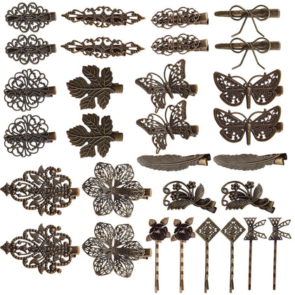 inSowni 30-pack layout showing assorted bronze clips and bobby pins for versatile styling