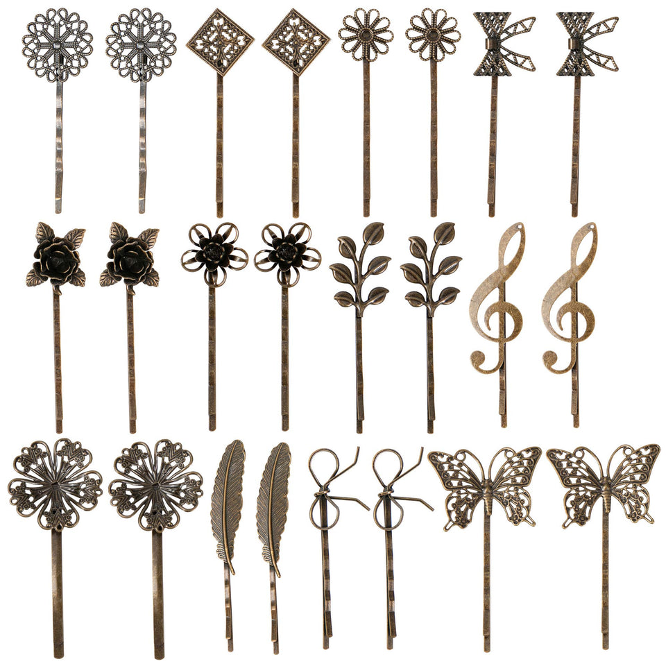inSowni front view of bronze bobby pin set showing variety and compact packaging