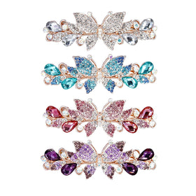 inSowni front view showing four jeweled butterfly barrettes, adds elegant sparkle