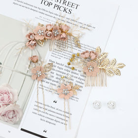 inSowni lifestyle shot of a bride wearing multiple floral pieces for a romantic look