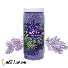InSPAration close-up of lavender crystals granules highlighting solubility benefit