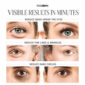 Instaderm application demo on under-eye area showing instant tightening