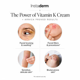 Instaderm being gently applied under eye to reduce the look of darkness and puffiness