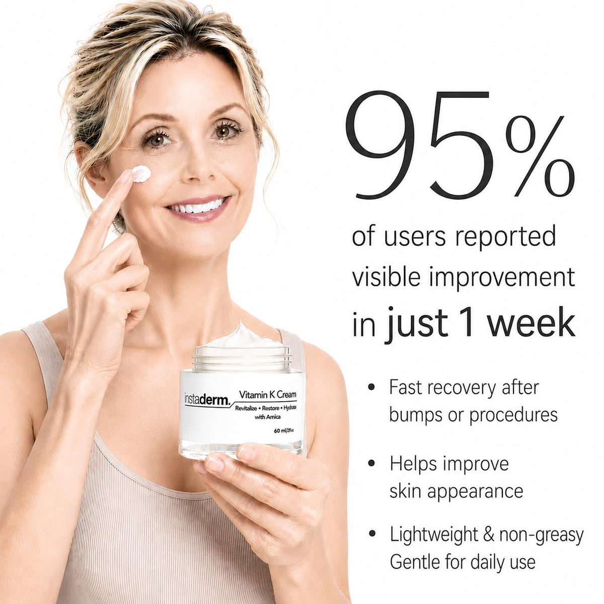 Instaderm on bathroom counter as part of daily routine promoting easy layering