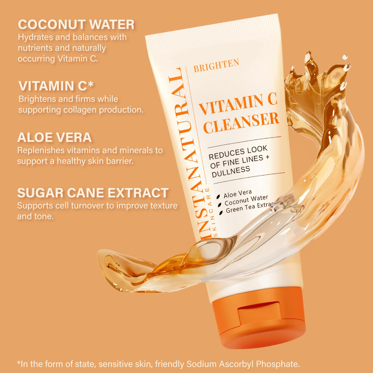 InstaNatural creamy foam texture close-up for gentle cleansing