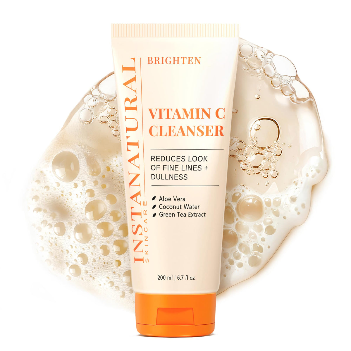 InstaNatural front bottle showing label and brightening benefits