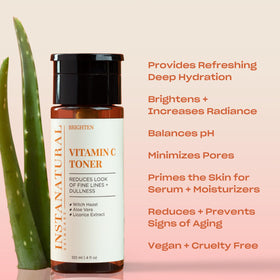 InstaNatural toner pouring texture highlighting lightweight, hydrating benefit