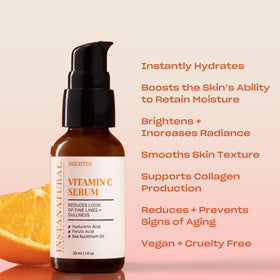 InstaNatural ingredients display with vitamin C and hyaluronic benefits