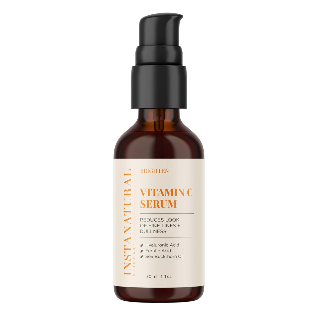 InstaNatural pump dispenser delivering precise serum amount for easy use