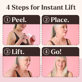 Instant Lifts Skinnies before and after neck comparison, displays visible smoothing effect
