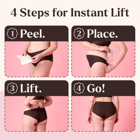 Instant Lifts strip invisible under dress showing discreet smoothing benefit