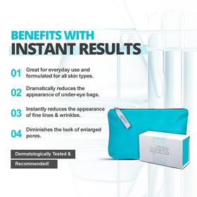 Instantly Ageless application step under eye demonstrating visible tightening benefit