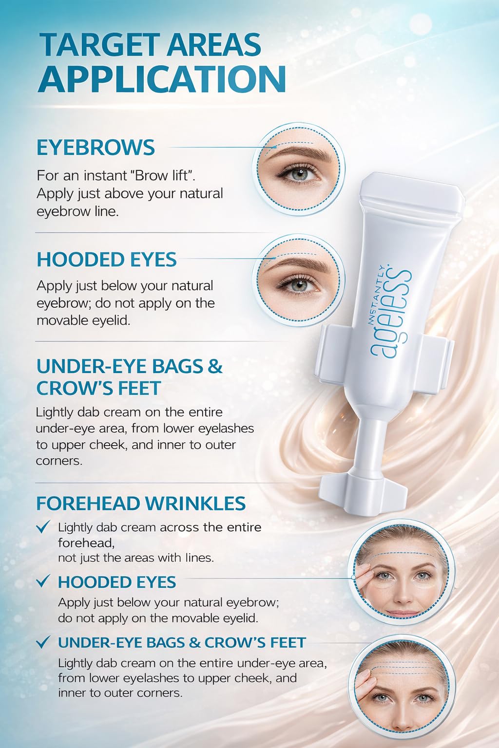 Instantly Ageless before and after under-eye photo showing reduced puffiness