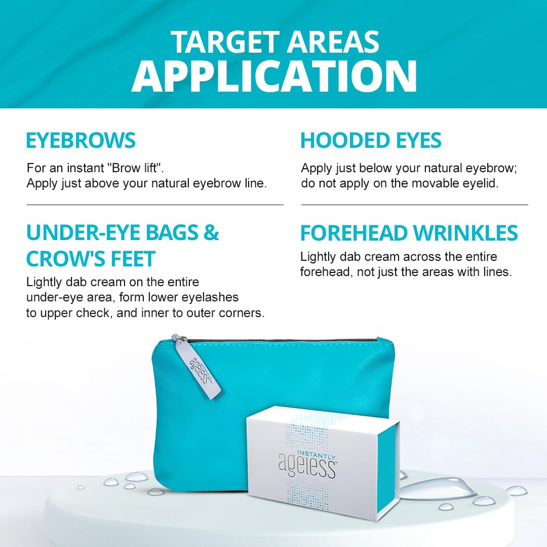 Instantly Ageless before and after setting revealing smoother-looking under-eye area