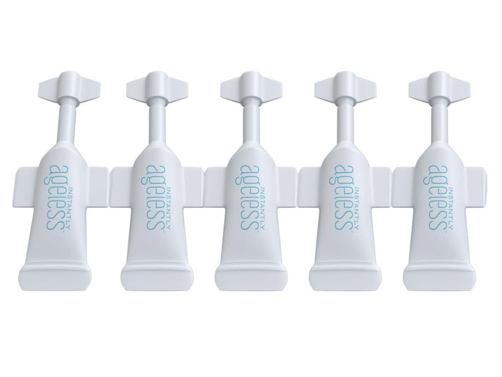 Instantly Ageless front vial packaging showing compact travel-ready design and benefit