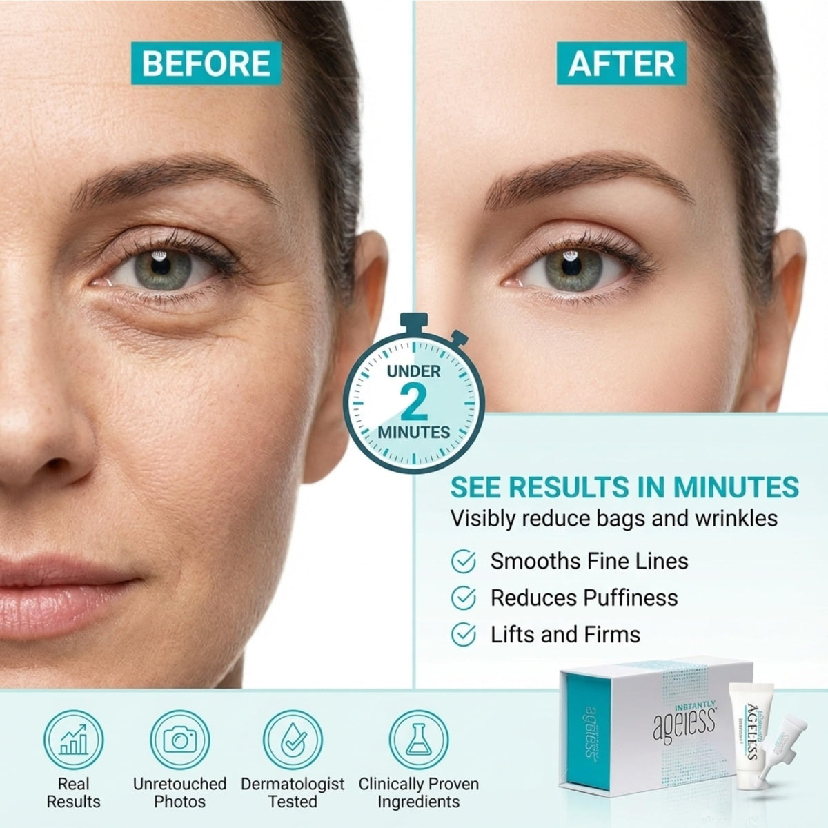 Instantly Ageless open vial close-up highlighting precise dosage