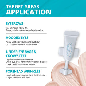 Instantly Ageless cream texture on fingertip illustrating smooth quick-absorbing benefit