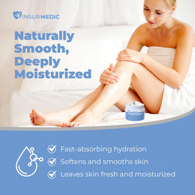 Applying InsurMedic cream to feet for targeted overnight comfort benefit
