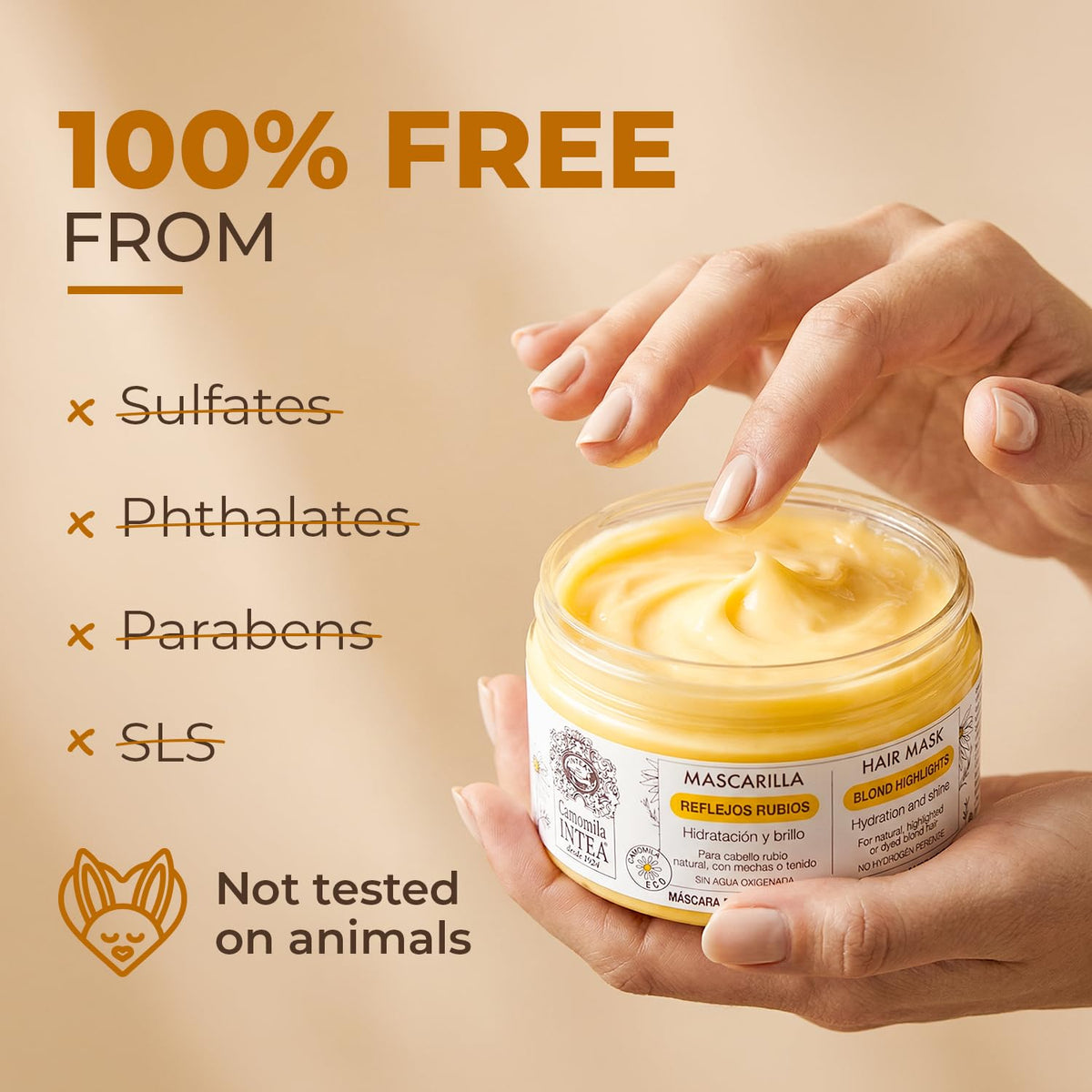 Intea chamomile and wheat germ ingredients highlighting natural benefit