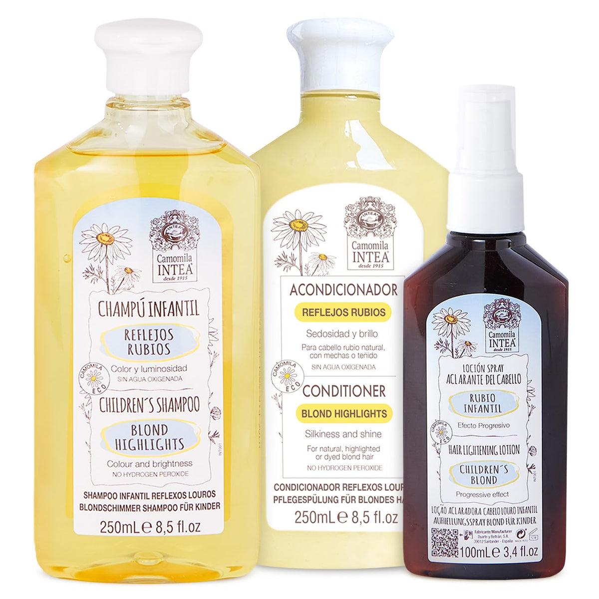 Intea camomila front packaging showing full kids lightener kit and benefits