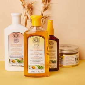 Intea shampoo being applied in shower for easy daily use