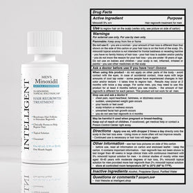 Intelligent Shop bottle next to ruler showing 60 ml size for planning a recommended supply