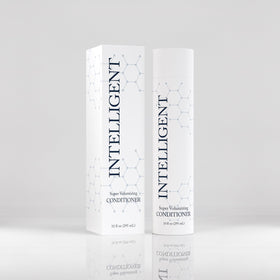 Intelligent Shop front packaging showing bottle and volume benefit