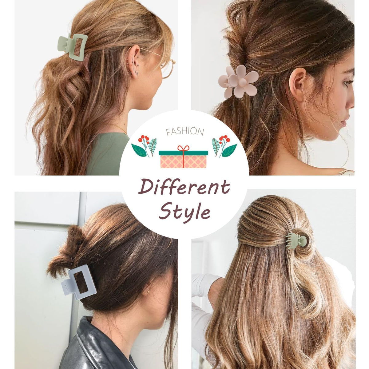 Interesse clips holding short hair in place, secure everyday styling benefit
