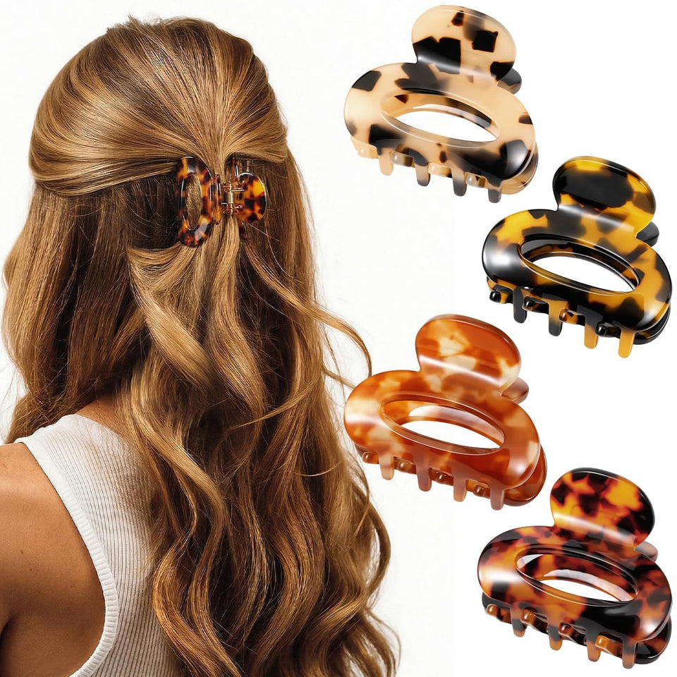 Interesse front packaging showing four mini clips and luxury acetate finish benefit: polished look
