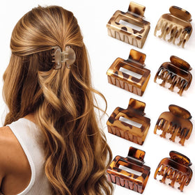 Interesse front packaging showing 8 tortoise clips and color variety for styling convenience