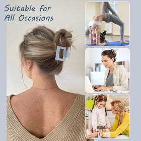 Interesse rectangle and double-row clips laid out, versatile styling options benefit