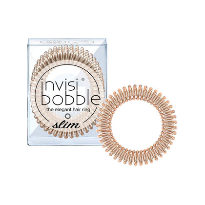 invisibobble SLIM Bronze Me Pretty front pack showing 3 coils and color