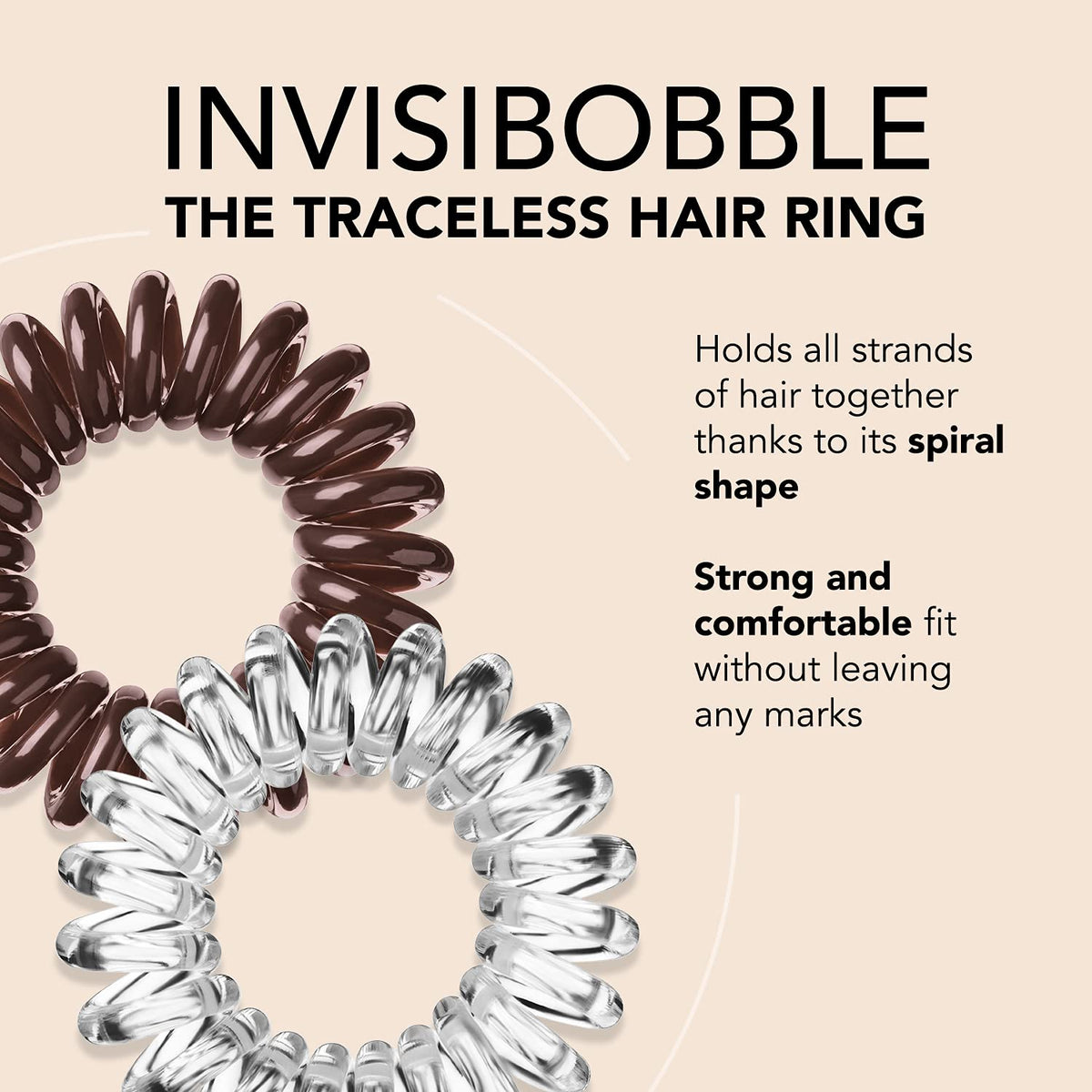 invisibobble close-up of spiral texture highlighting smooth finish and tangle-free benefit