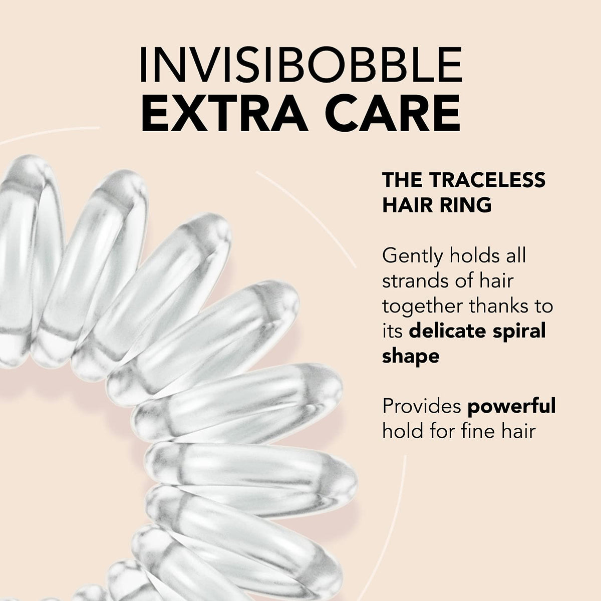 invisibobble close-up spiral texture highlighting gentle, even grip benefit